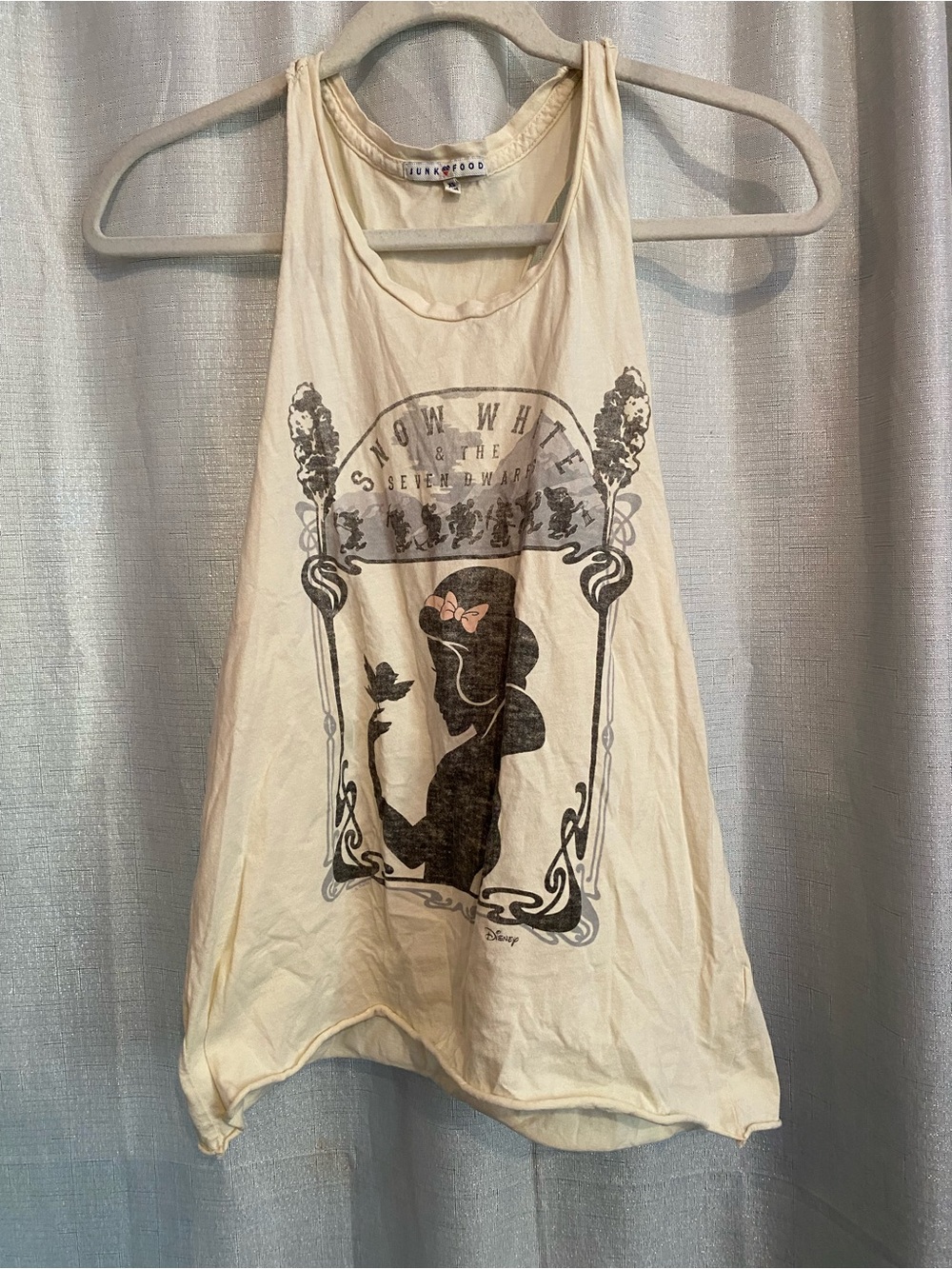 Junk Food Clothing Cream Graphic Snow White Racerback Tank